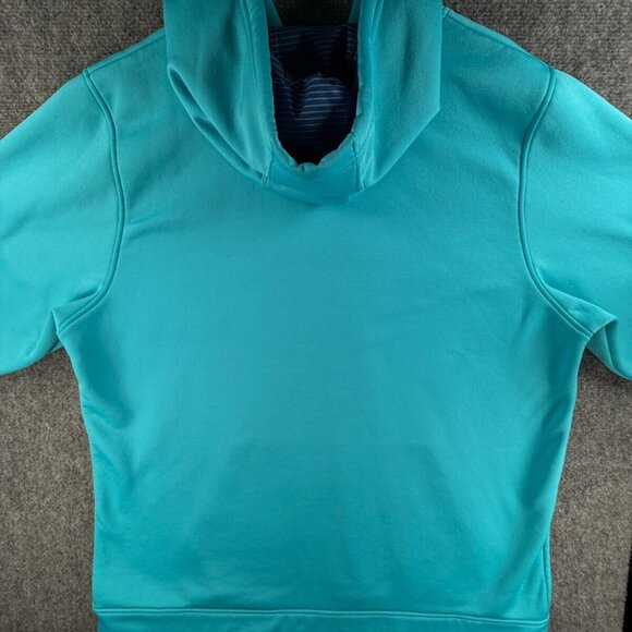 Under Armour Men Cold Gear Light Blue Hoodie Size XL Pullover Hooded Big Logo - Picture 14 of 16